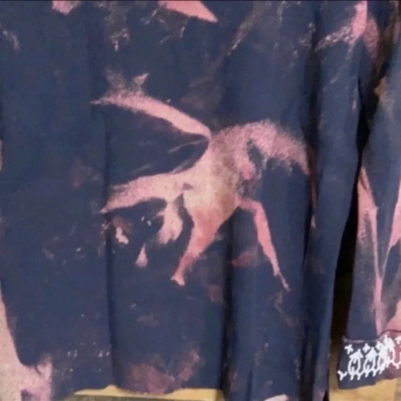 Tie Dye Boho‎ Grunge Beaded V Neck Top Women’s Medium Stretch Rayon Nylon - Picture 10 of 11